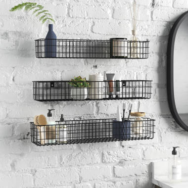 Junis Metal Basket Wall Organizer with Hooks - Joseph's Woodwork Co.