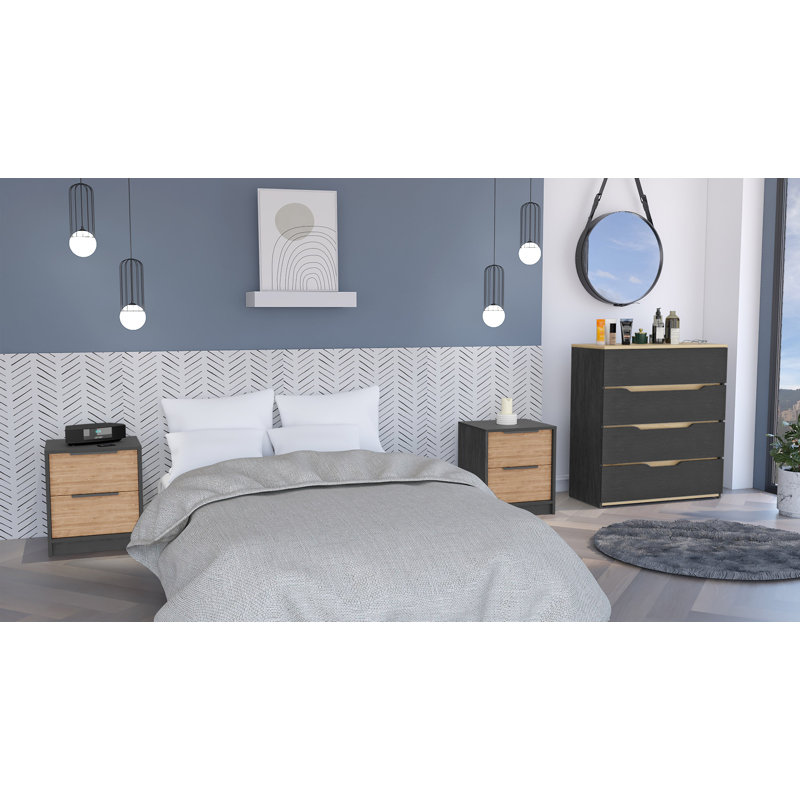 Ensemble de chambre à coucher 3 pièces Blaine
