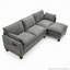 Causeuse moderne en chenille avec ports USB et poches latérales-129593120-129593119