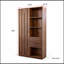 Armoire haute avec porte cannelée, 2 tiroirs et tablettes ouvertes