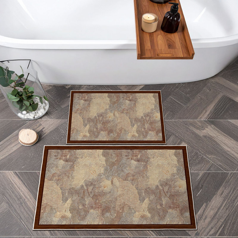 Burgundy Bathmat Set (2 Pieces), 19.7 x 23.6 in & 23.6 x 39.4 in | 100% Polyester, 650 GSM, 0.2 in Pile Height | Non-Slip Dot Base, Machine Washable, Durable & Elegant Design for Bathroom Comfort