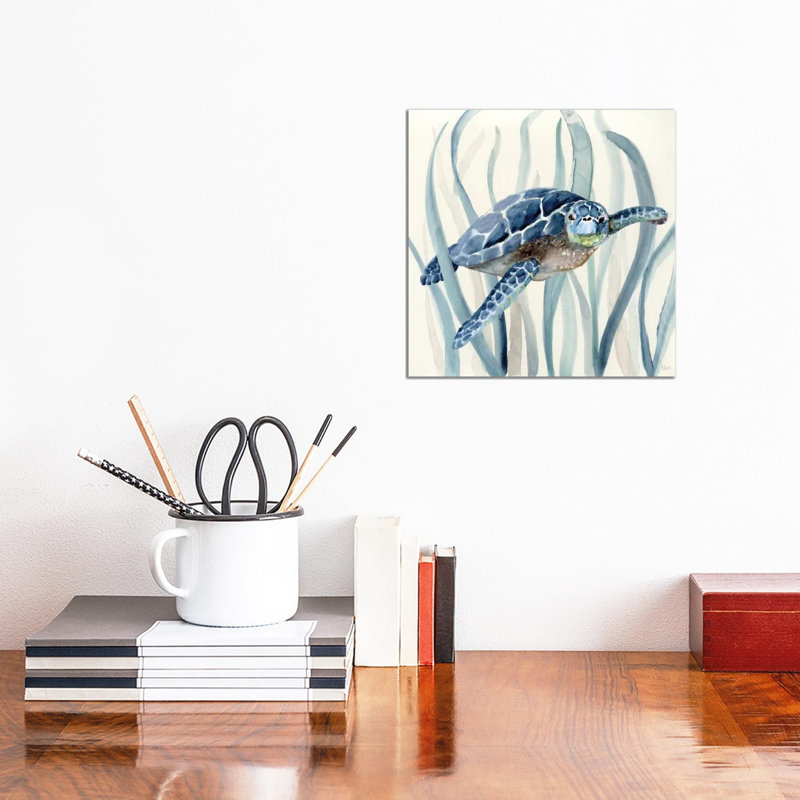 Fish In Seagrass I by Nan - Painting on Canvas, 30.48 cm H x 30.48 cm W, Wrapped Canvas