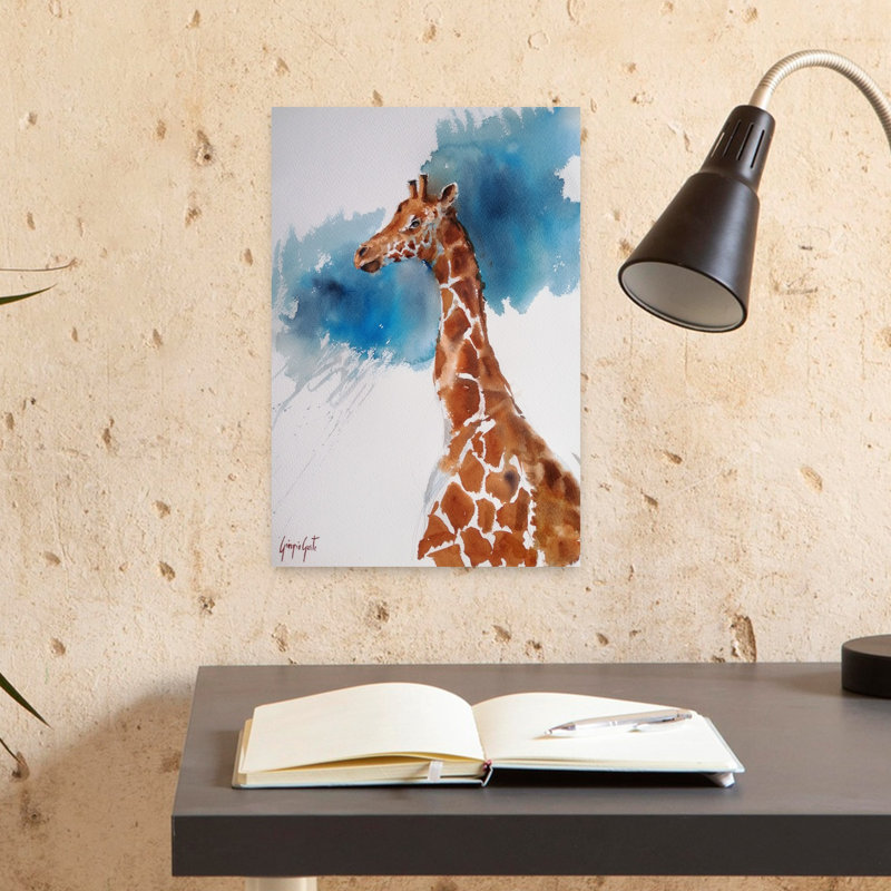 Girafe aquarelle, 18" H x 12" W