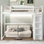 Lit mezzanine en bois avec garde-robe intégré et tablette avec rangement
