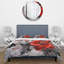 Ensemble d'édredon moderne de 4 - Symphonie botanique rouge I avec taies décoratives et coussins décoratifs-131383315