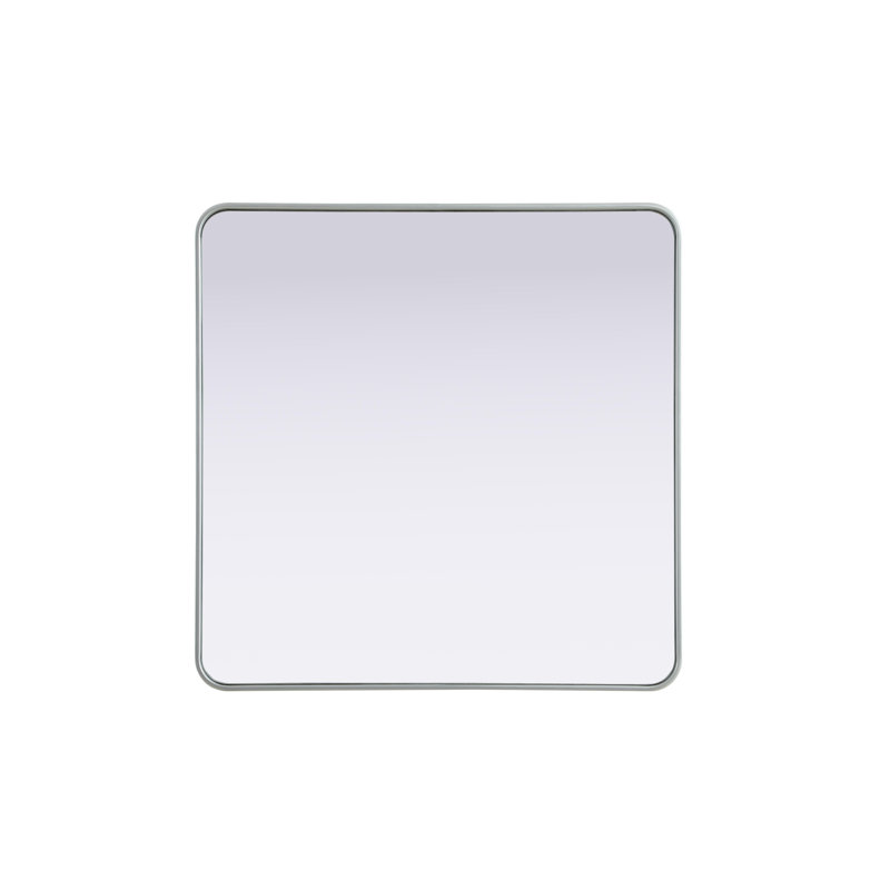 Erath Contour Metal Mirror, Silver, 36" x 36"