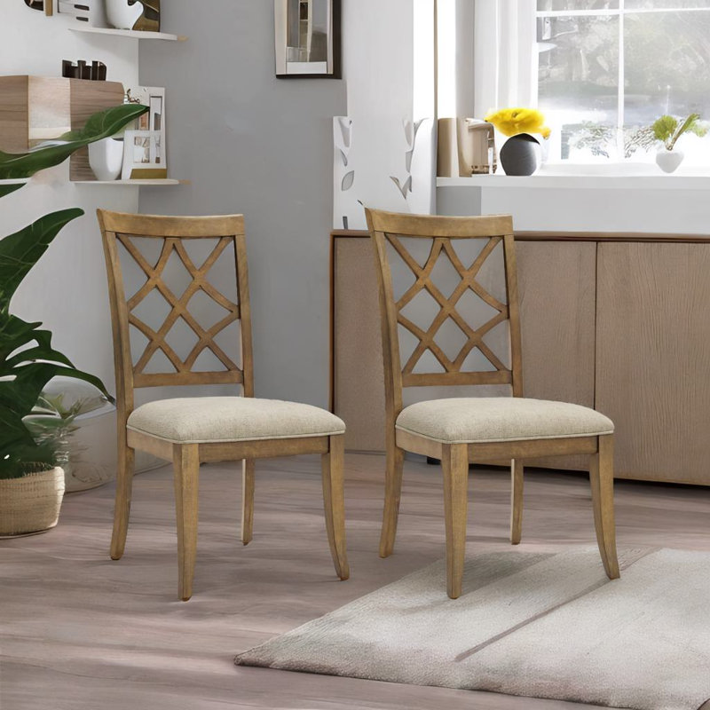 Ensemble de 2 chaises de salle à manger Dorata, Chêne blanc