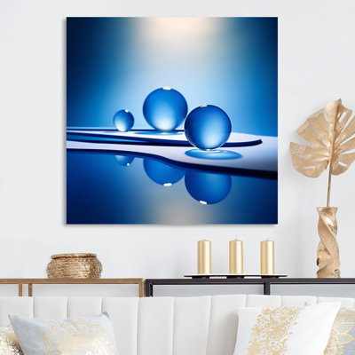 Serenity Sapphire Circular Spheres I - Modern Geometric Wall Art Prints