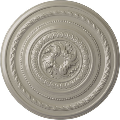 Médaillon de plafond Endurathane perle, DO de 26 1/4 po x P 1 1/2 po (convient aux auvents jusqu'à 1 7/8 po), fini blanc perle peint à la main
