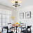 3 - Light Gold Semi Flush Mount Ceiling Light With Glass Shade-1443730261