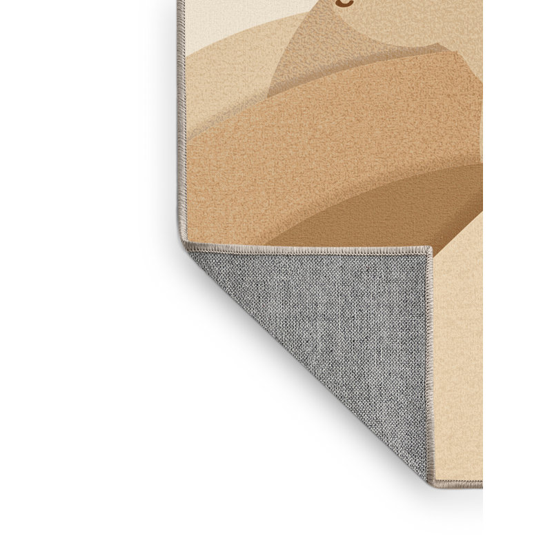 Machine Washable Osazee Quokka Scandinavian Rug in Beige – Beige Binding, 4 x 6