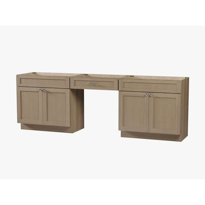 Base de meuble-lavabo double 102 po seulement, Chêne naturel
