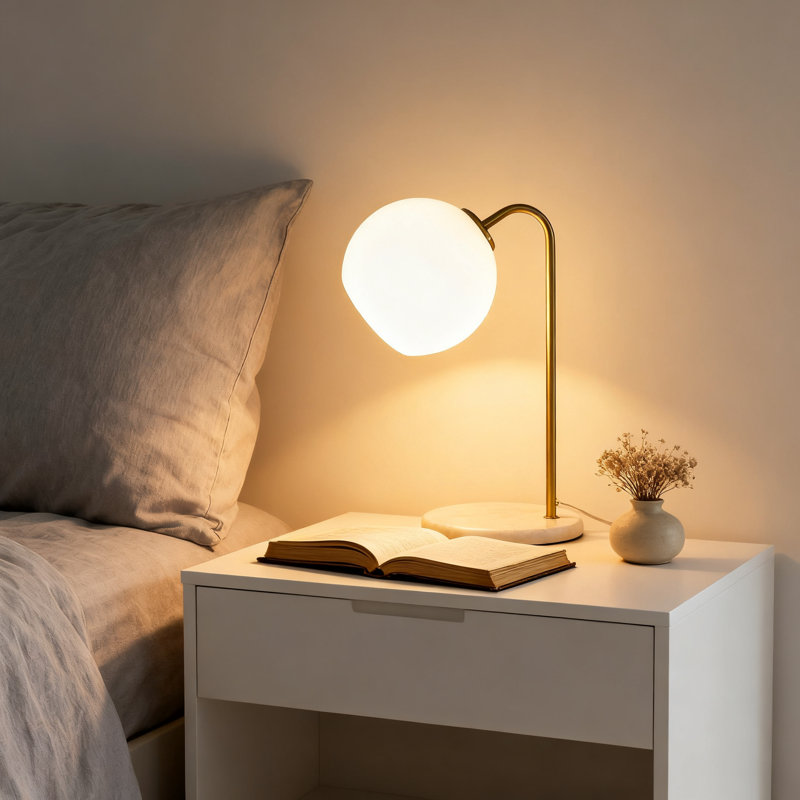 Lampe de table à DEL avec globe en verre givré, lampe sur pied Smart Compatible
