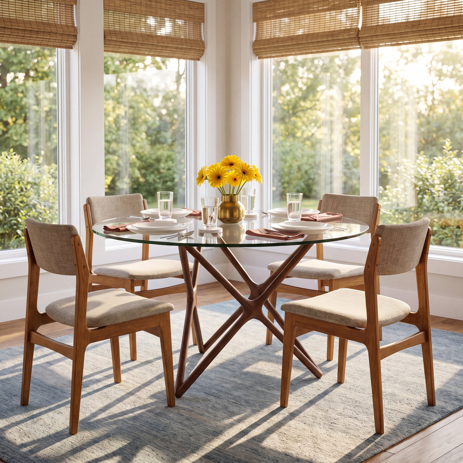 Lark 48'' Round Dining Table, Dark Walnut