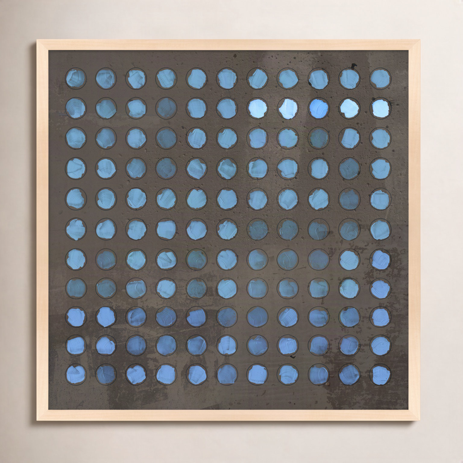Squared Circles 5 by Jacques Pilon, 36" H x 36" W x 1.25" D, Brown