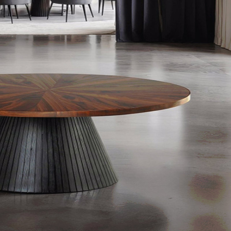 Table basse ronde de style contemporain 1Pc, H 18,04 po x L 36,04 po x l 36,04 po
