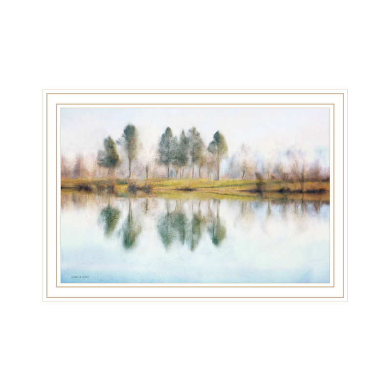 «Lake Reflections», reproduction d'art encadrée blanche