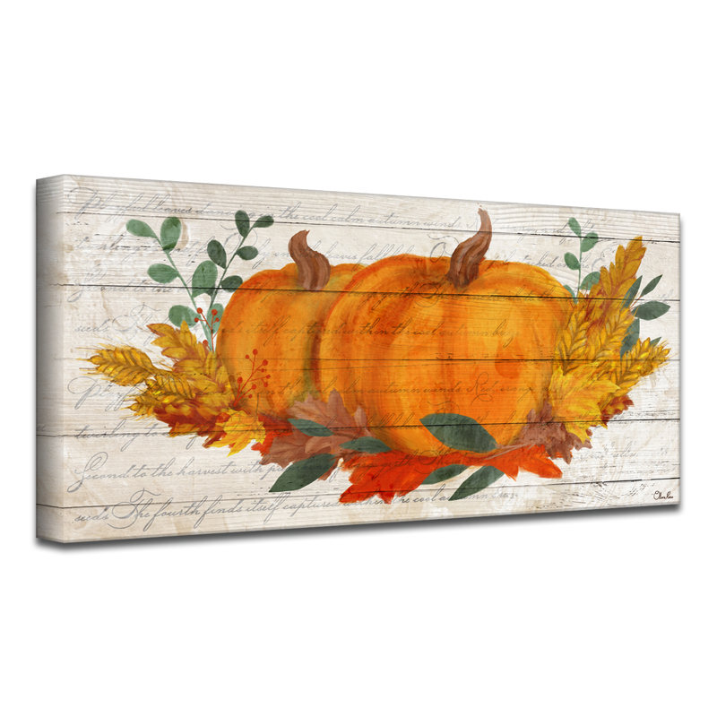 Reproduction d’art sur toile tendue « Pumpkin Harvest » par Olivia, H 8 po x l 16 po x P 1,5 po