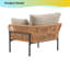 Méridienne moderne en corde 36 po - coussins imperméables beiges + structure en fer - mobilier de patio intérieur / extérieur Boho Chic (ensemble de 2)-1691335880