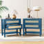 Table de chevet étroite en rotin avec 2 tiroirs et tablette de rangement Boho-215888414