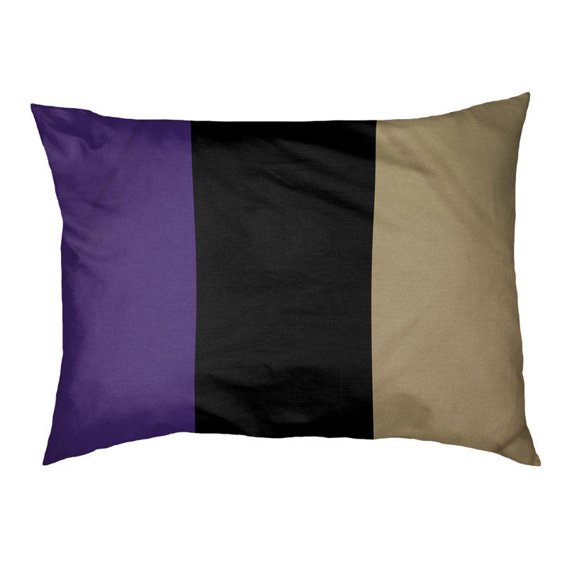 Coussin Washington, Grand (l 40 po x P 30 po x H 6,5 po), Mauve / Noir / Or