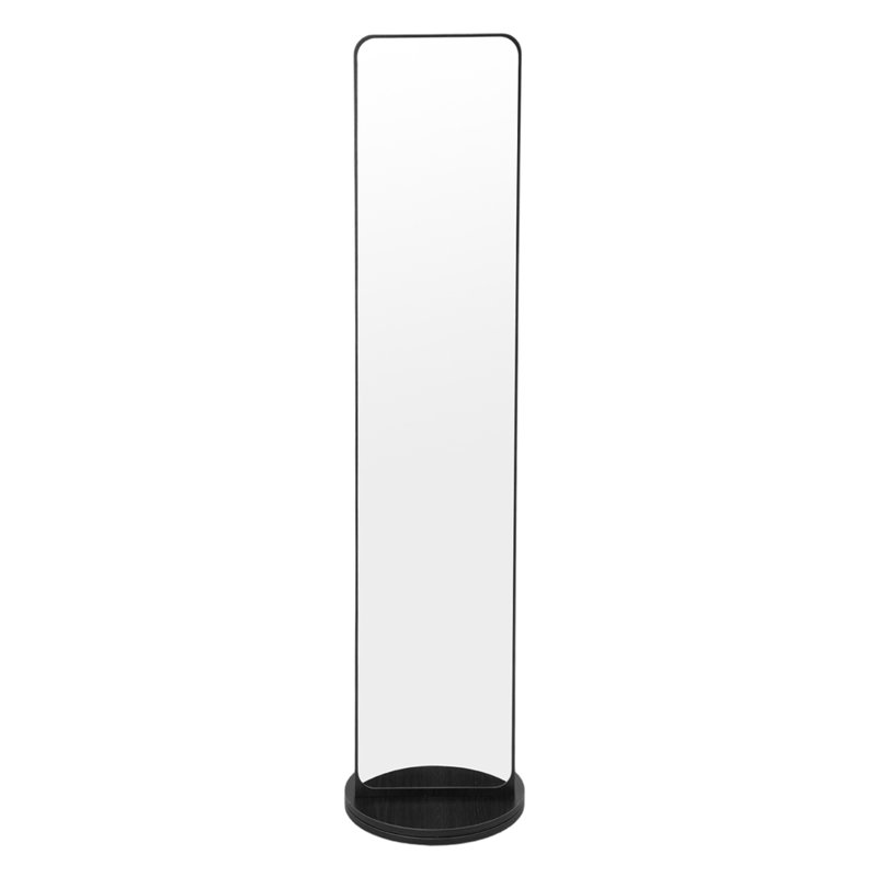 Rectangle Floor Mirror with Shelves, Black
