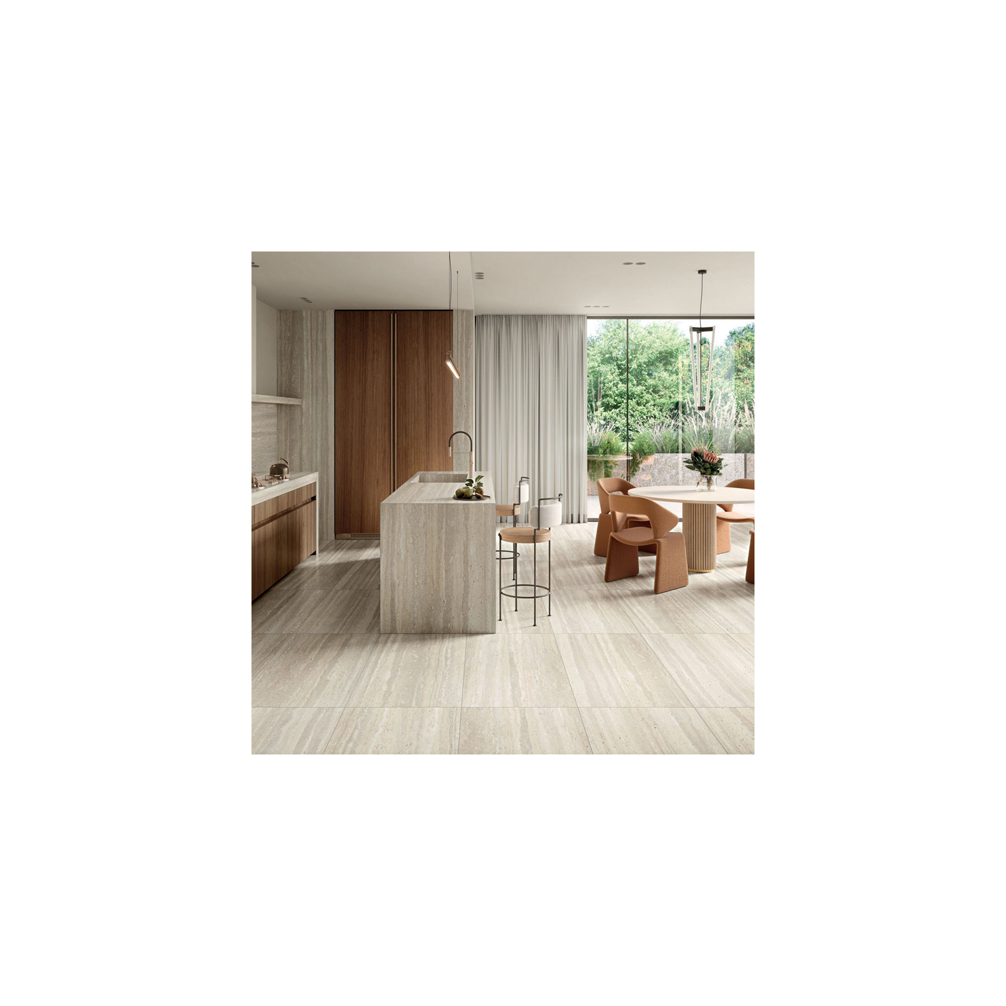 Travertino 24" x 48" Matte, Crema