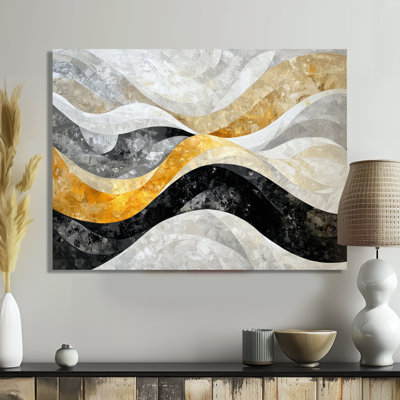 «Black Grey Paint Drift Mosaic Kinetic Art I - Kinetic Art, décoration murale en métal, reproduction d'art moderne en métal