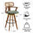 Swivel Upholstered Cane Back Counter Stools-592409355-592409348