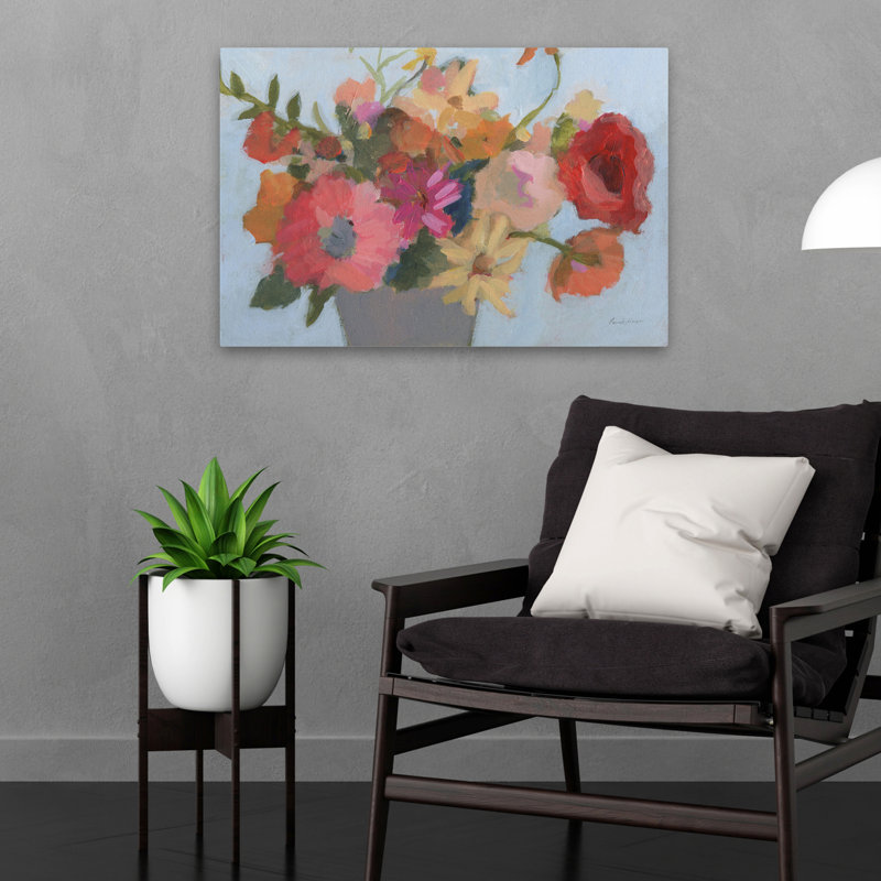 Bouquet d'été I - Bouquets bleus contemporains, H 24 po x l 16 po