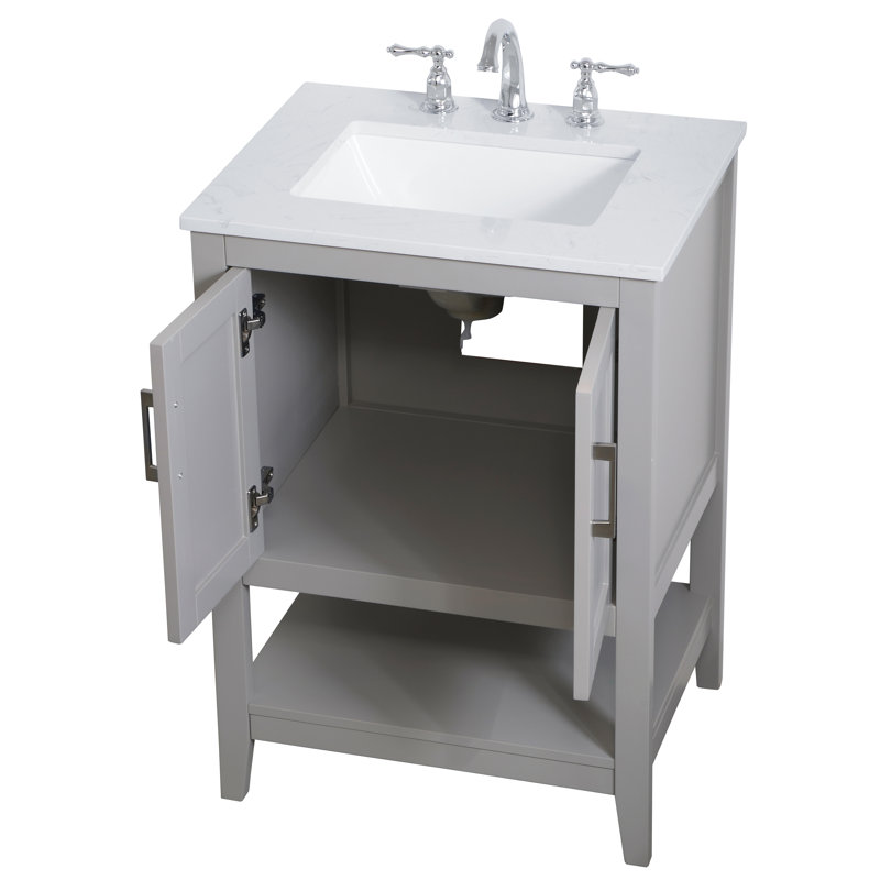 Ensemble de meuble-lavabo simple 24 po Scottsbluff, Gris