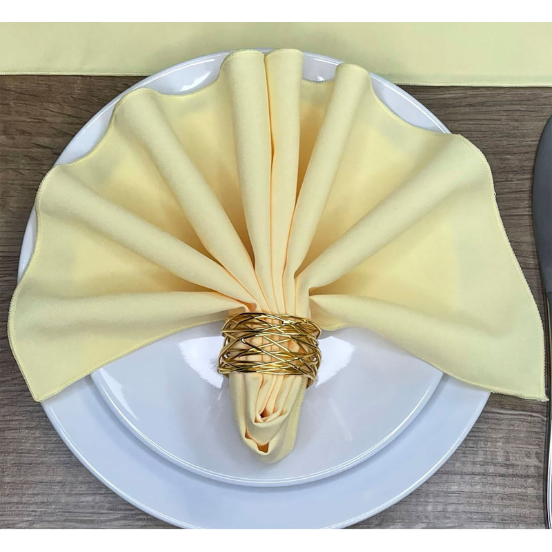 Atara Polyester Solid Colour Square Napkin, Lemon