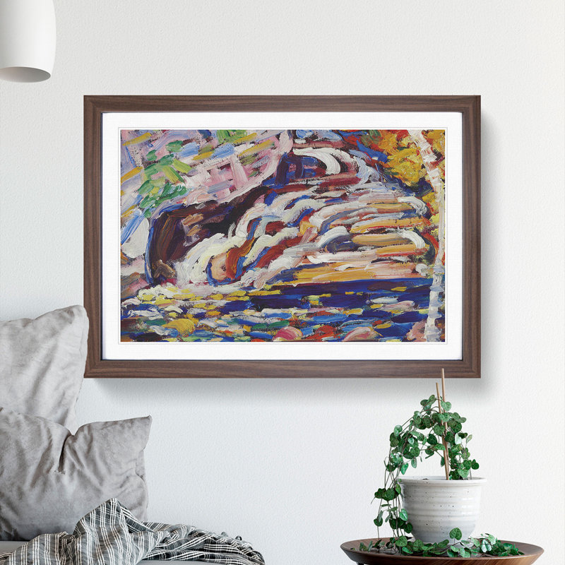 Autumn Cascade by Marsden Hartley - Picture Frame Painting, Walnut Framed, 27cm H x 36cm W x 2cm D