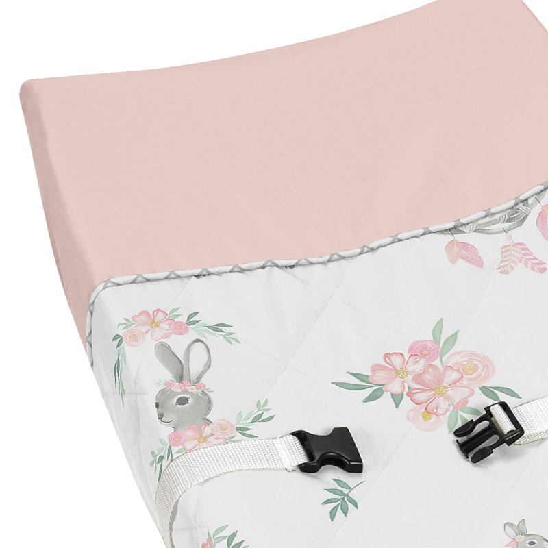 Housse de matelas à langer de lapin floral