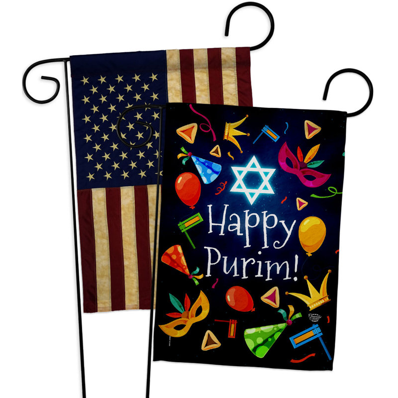 Drapeau de jardin en polyester 2 côtés 1 pi 5 po x 1 pi
