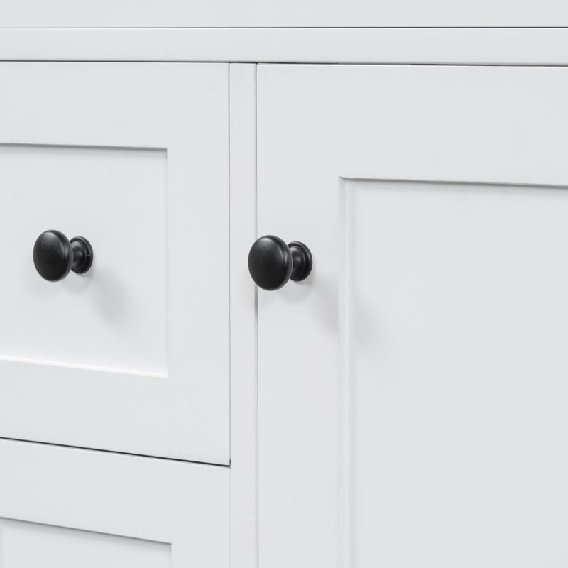 Meuble-lavabo simple 24 po avec lavabo, Noir, Blanc
