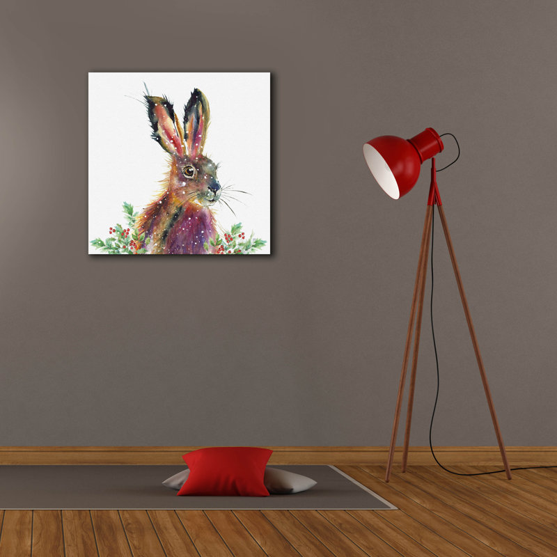  «Fluffy Hare» par Elle Media Group, art mural sur toile, 26 po x 26 po, H 26 po x l 26 po