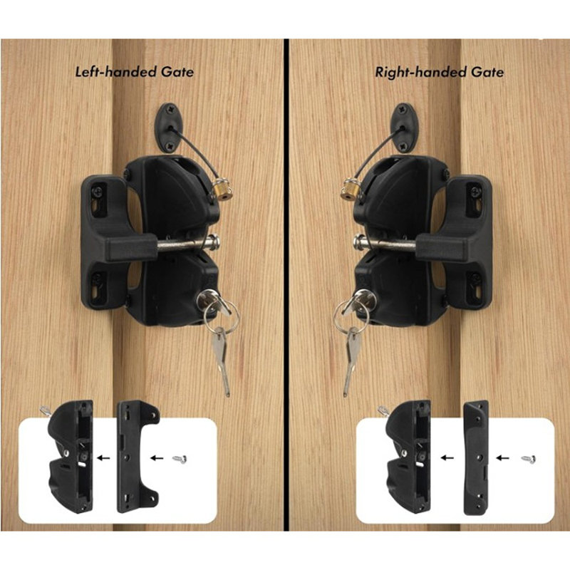 Key Lockable 2 Way Gate Latch With Spring Loaded Pull Cable And ...