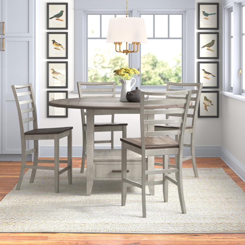 Alohna 4 - Person Extendable Pedestal Base Dining Set