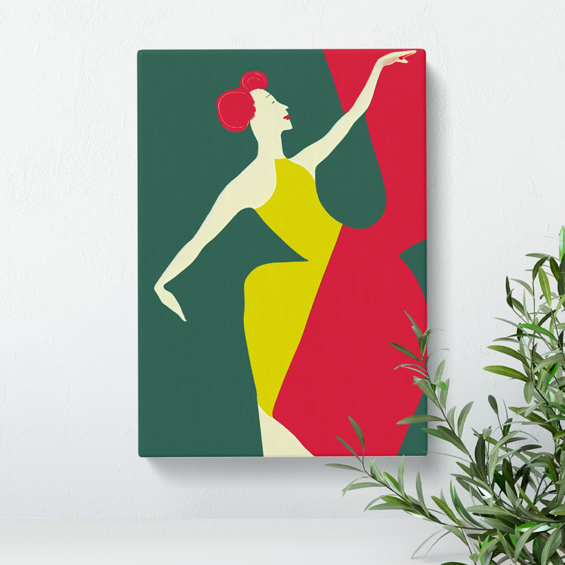 Abstract Dancing Woman No.3 - Wrapped Canvas, 50cm H x 35cm W x 3cm D
