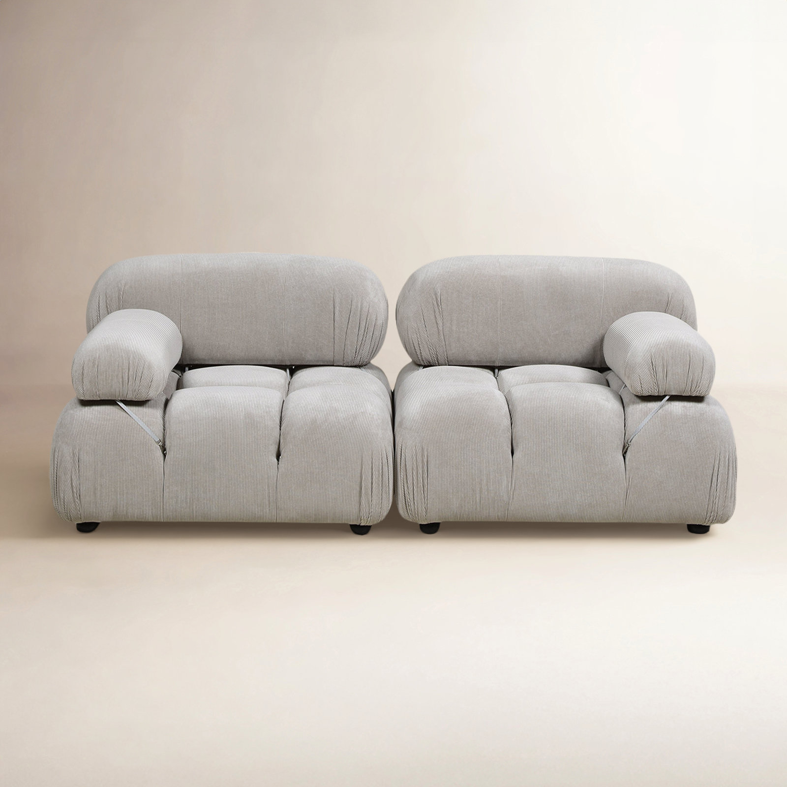 Sigma 73" Loveseat, Pebble Gray Corduroy