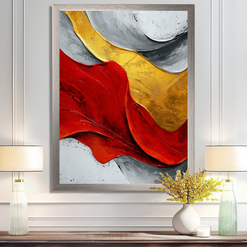 «Tankersley», art mural abstrait sur toile, Argent argent, H 20 po x l 12 po, Picture Framed