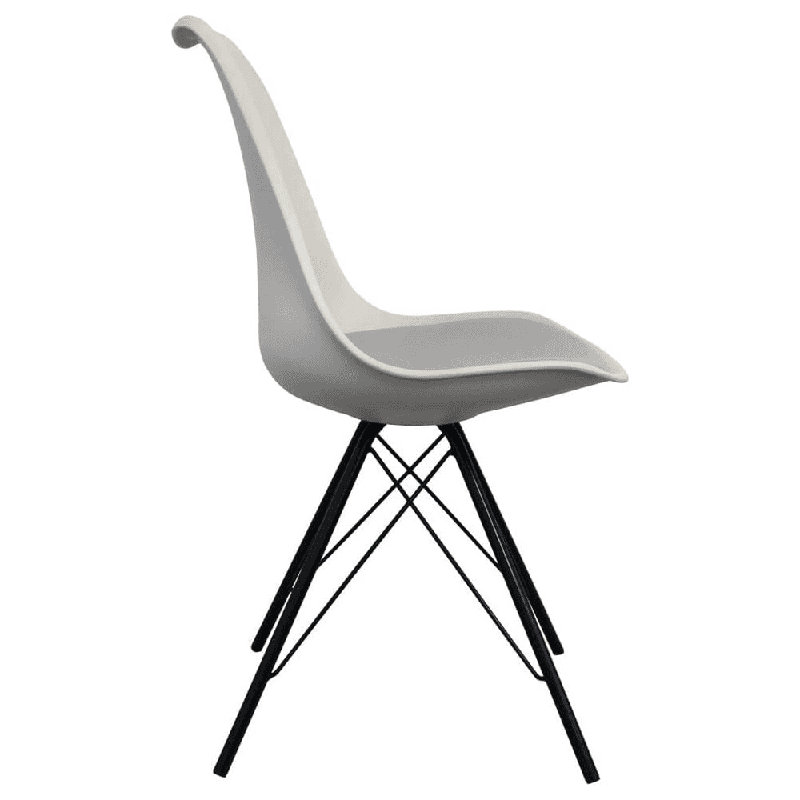 Aneta Plastic Side Chair, Light Grey