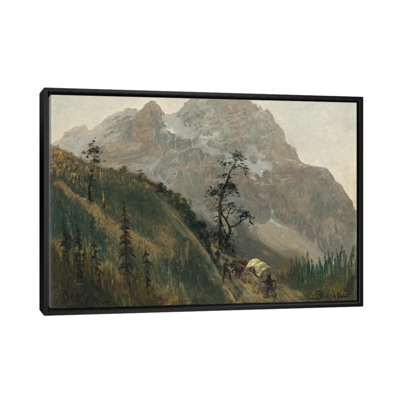 «Western Trail, the Rockies», impression sur toile, H 18 po x l 26 po x P 1,5 po, Toile encadrée noire, Pas de tapis
