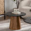 Table basse ronde en bois à piédestal robuste pour salon facile à assembler