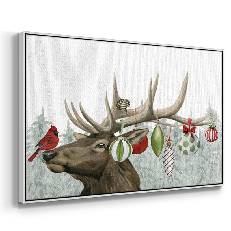 Festive Forest Collection A, reproduction d'art sur toile, H 17 po x l 25 po x P 2 po, Blanc
