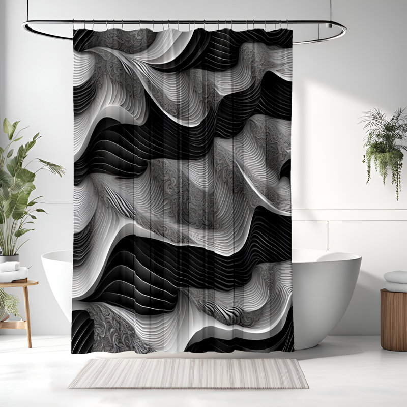 Tiemann Abstract Shower Curtain, 72"H x 70"W