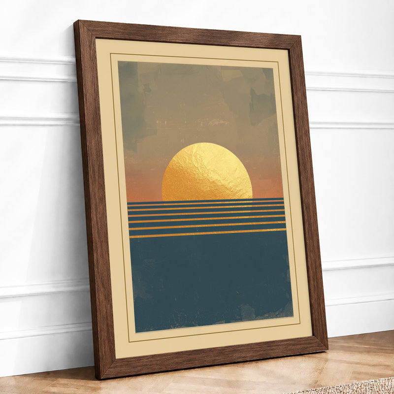 Golden Horizon Retro - Framed Print, Walnut, A1 - 84.1 x 59.4 cm