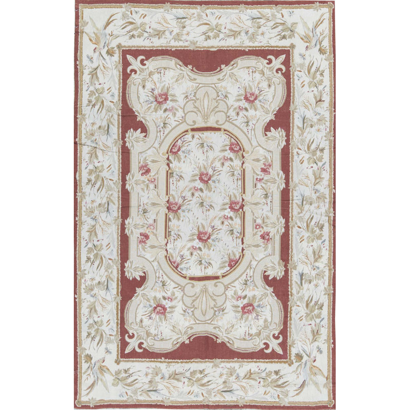 Hand-Knotted High-Quality Ivory and Ivory Area Rug