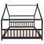 Lit double en bois pleine grandeur, espresso
